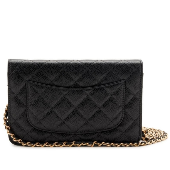 Classic Chanel lambskin wallet on chain black with gold - Picture 11 of 16